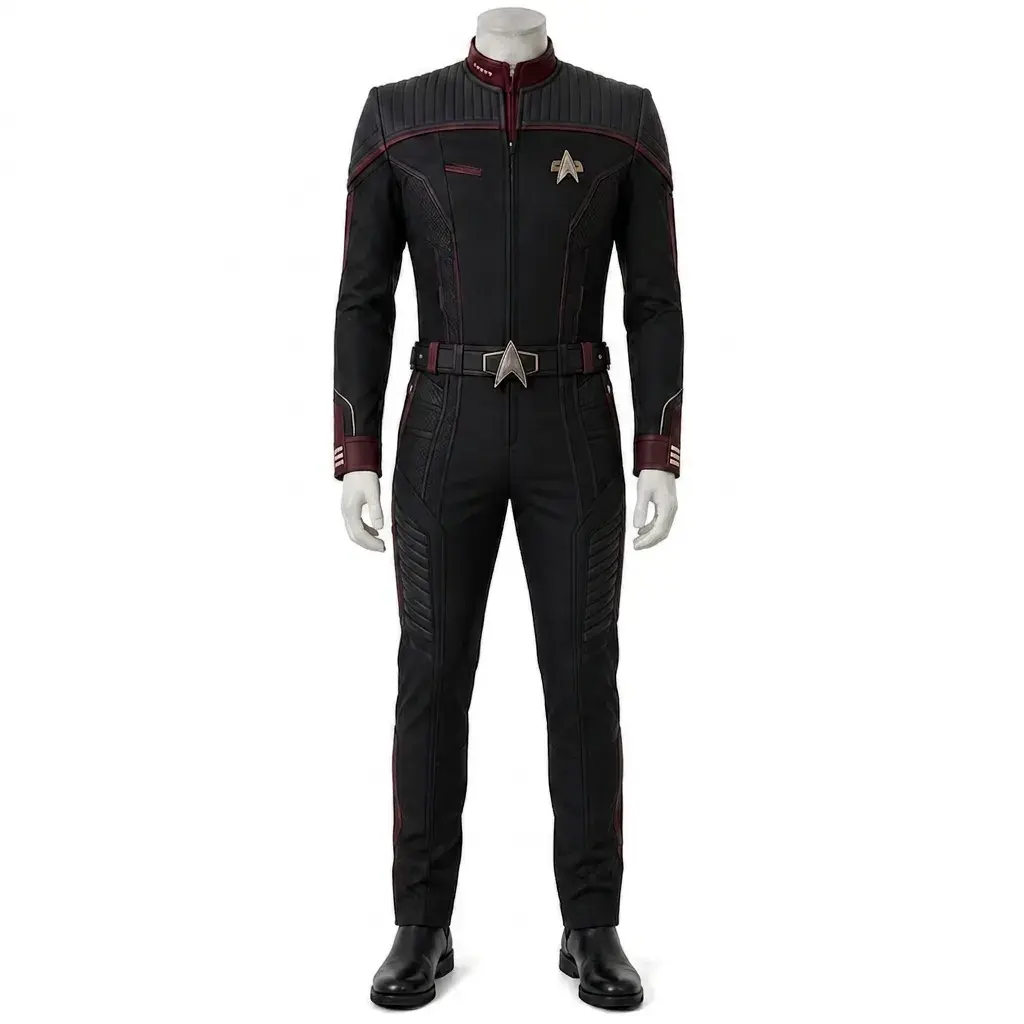 Star Trek Command Uniform Jumpsuit - Black & Burgundy Officer Suit